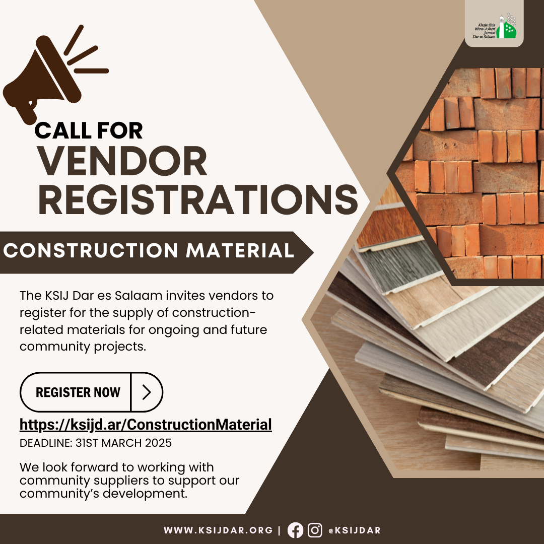 Call for Vendor Registrations – Construction Material
