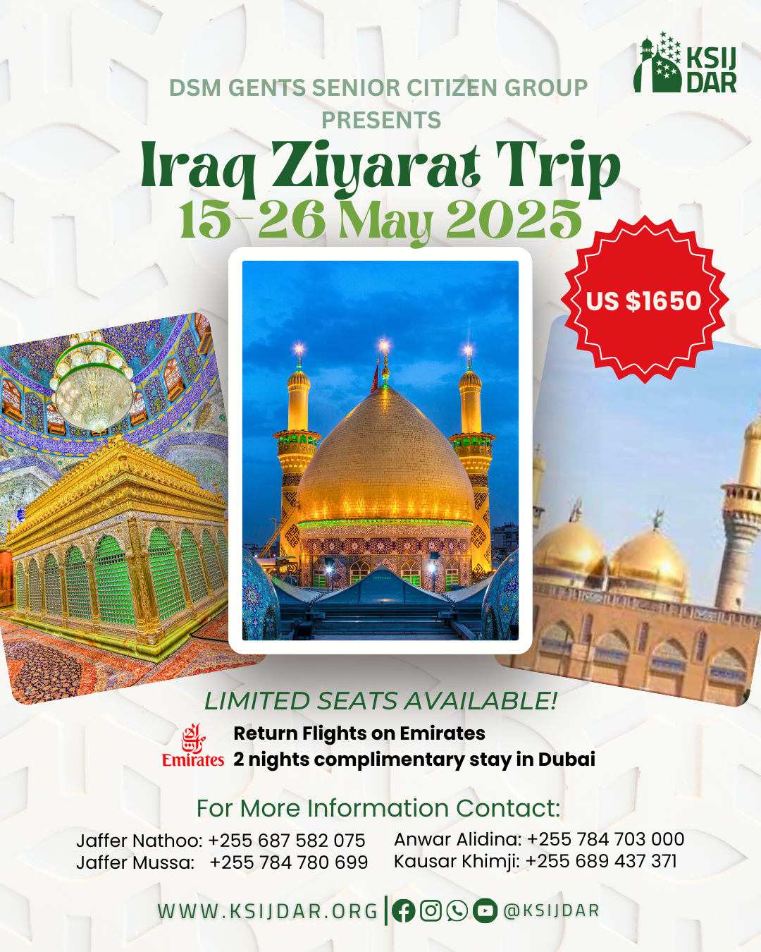 Senior Citizen Ziyarat Trip 2025