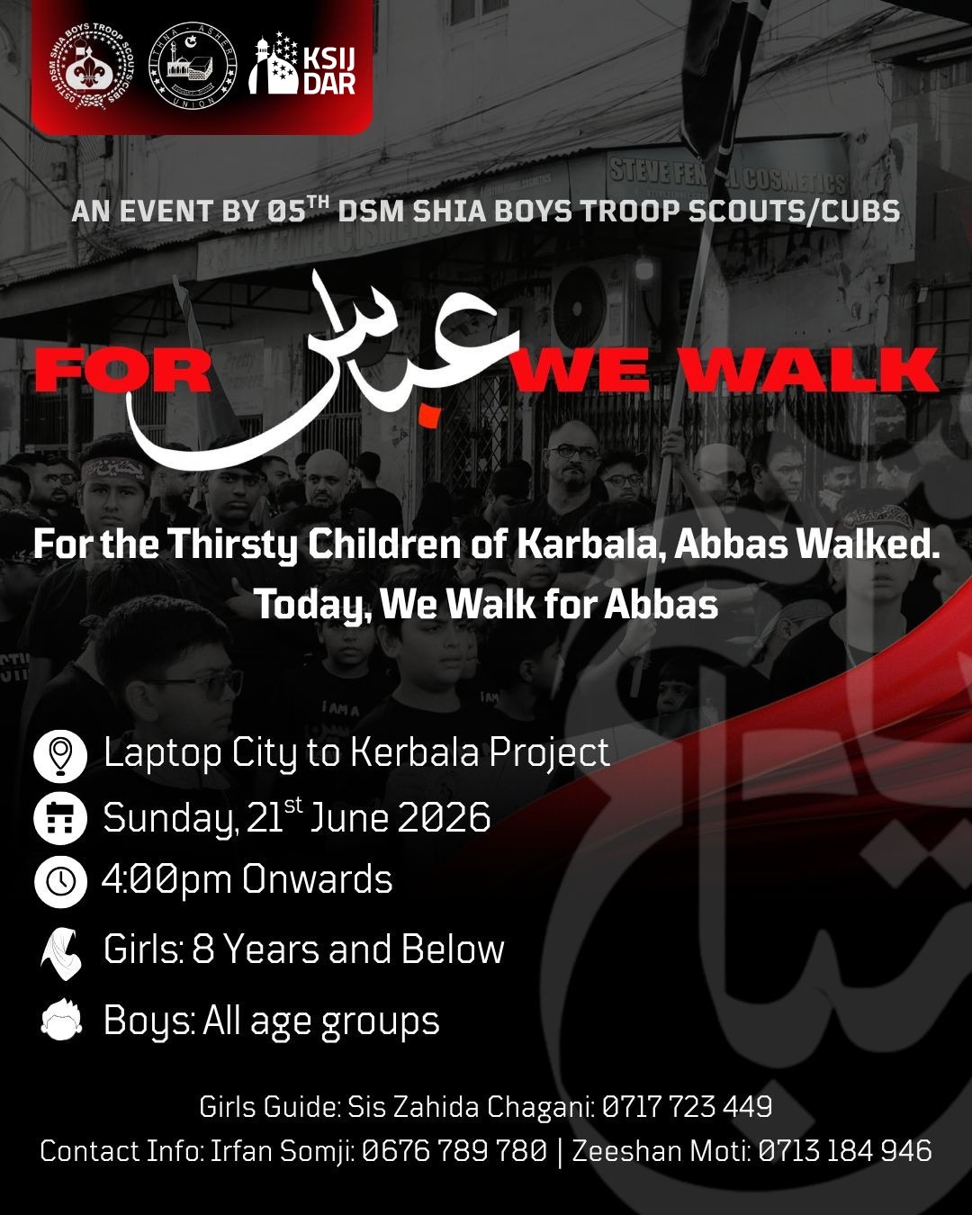 For the thirsty children of Karbala, we walk